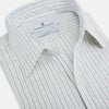 Turquoise and Red Ticking Stripe Windsor Shirt