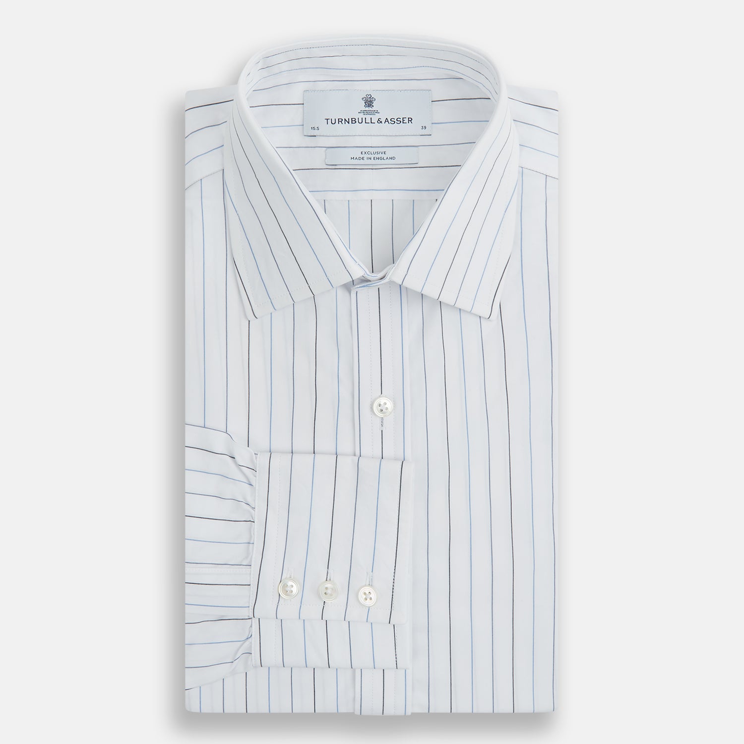 View 5 of product Blue Wide Pinstripe Mayfair Shirt