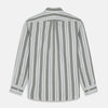 View 6 of product Green, Blue & White Stripe Weekend Fit Shirt with Derby Collar & 1-Button Cuffs