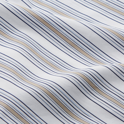 Sand Multi Stripe Regular Fit Shirt with T&A Collar & 3 Button Cuffs Image 3
