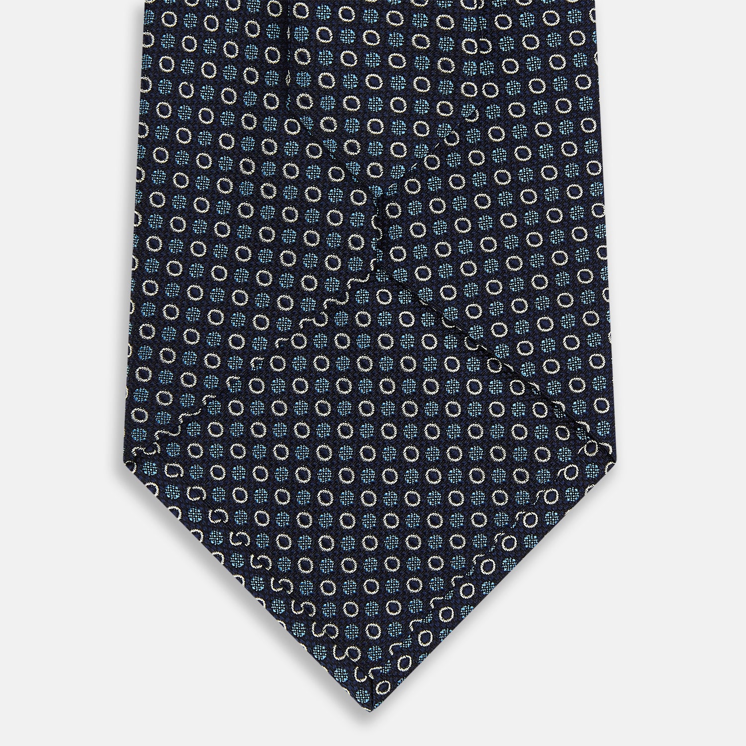View 3 of product Blue and Cream Circle Silk Tie