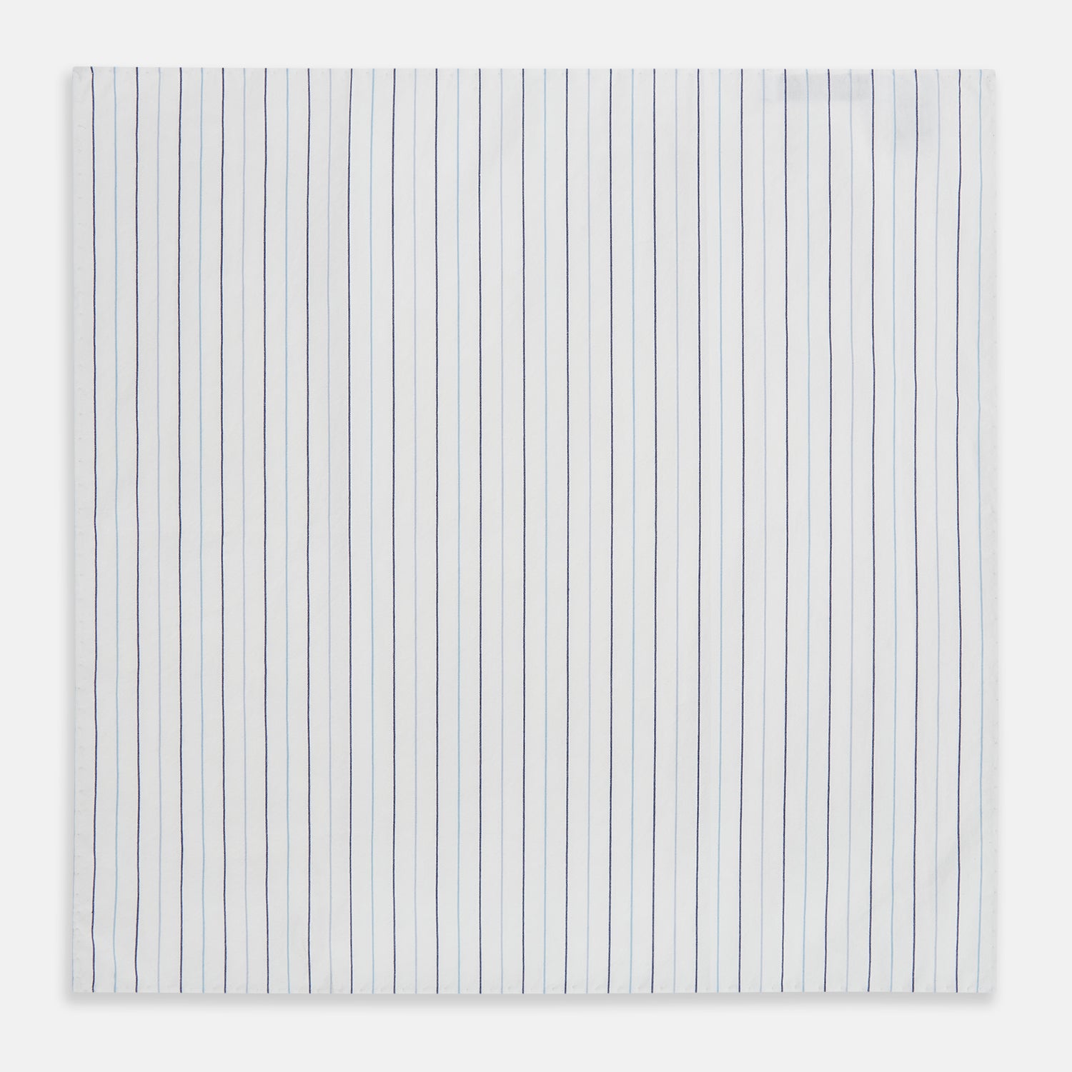 View 3 of product Navy and Blue Wide Pinstripe Hand-Rolled Handkerchief
