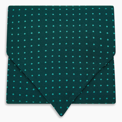 Turquoise and Forest Green Micro Dot Silk Cravat Image 4