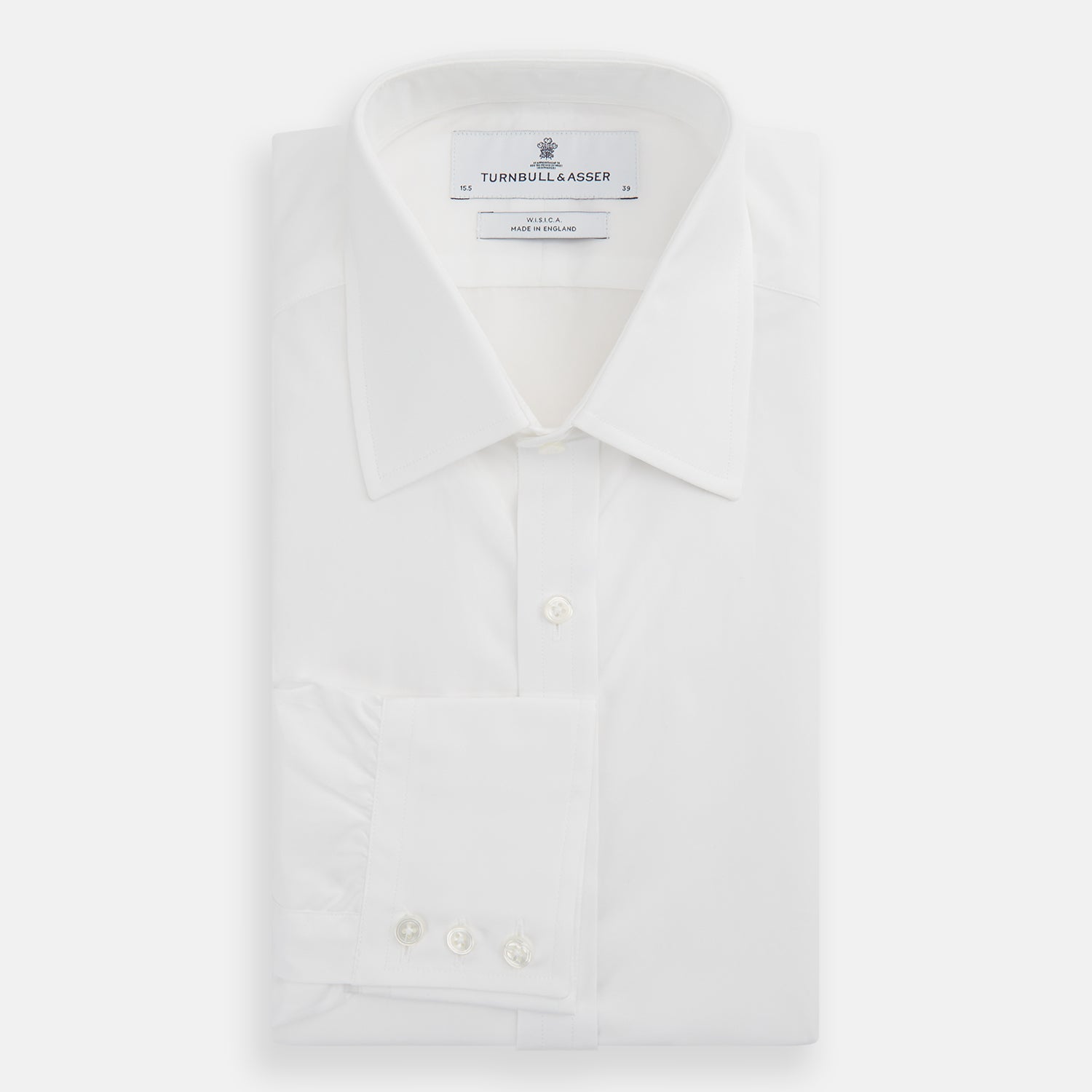 View 5 of product White West Indian Sea Island Cotton Shirt with T&A Collar and 3-Button Cuffs