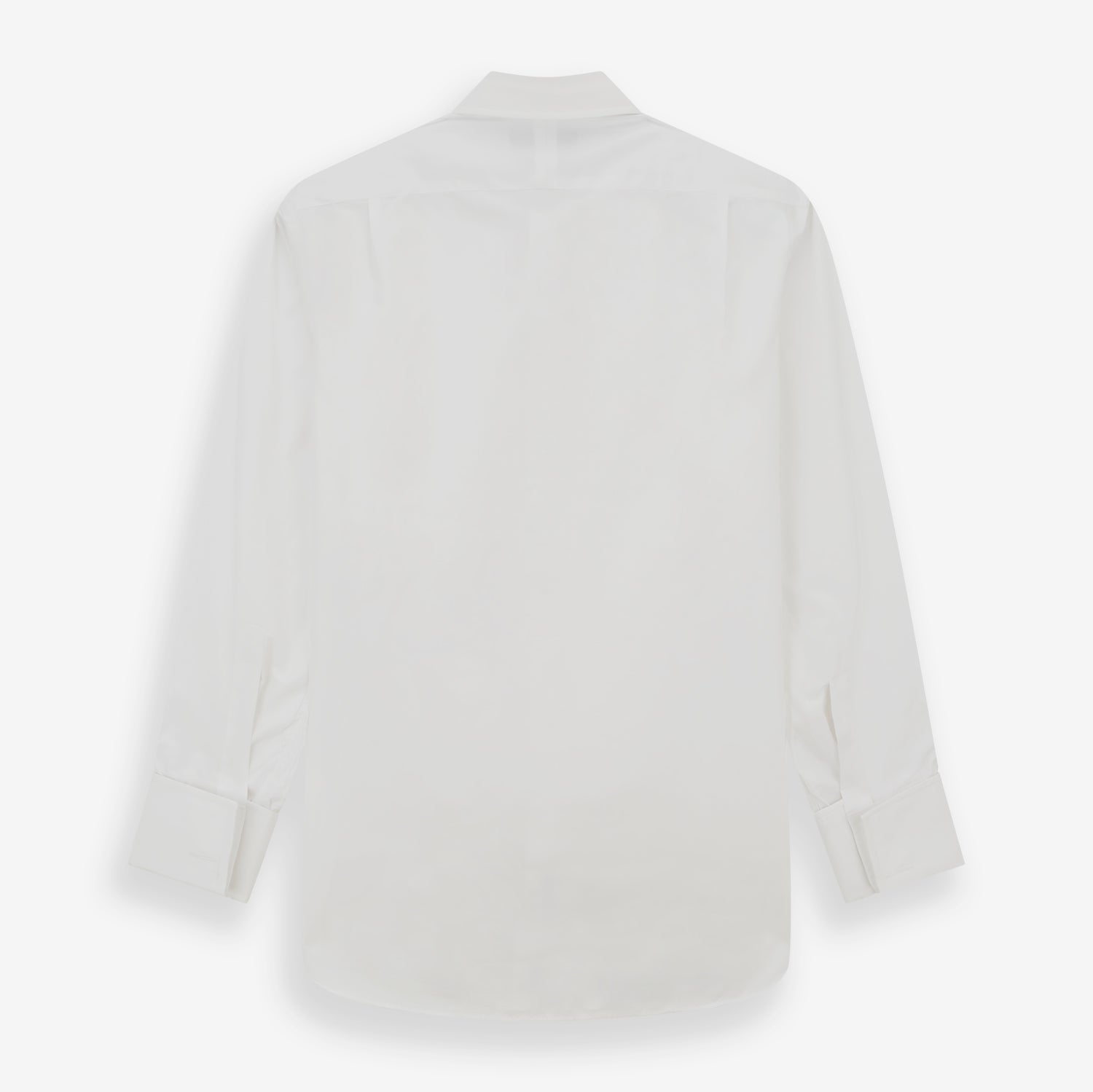 View 5 of product White Pleated Cotton Dress Shirt with T&A Collar and Double Cuffs