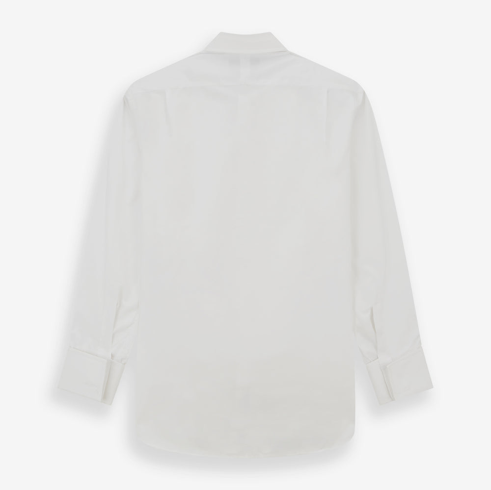 Turnbull & Asser White Pleated Cotton Dress Shirt With T&A Collar And Double Cuffs Turnbull & Asser White Pleated Cotton Dress Shirt With T&A Collar And Double Cuffs