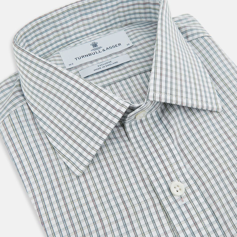 Forest Green with Multi-Hued Graph Check Mayfair Shirt