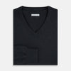 View 4 of product Dark Green Cashmere V-Neck Jumper
