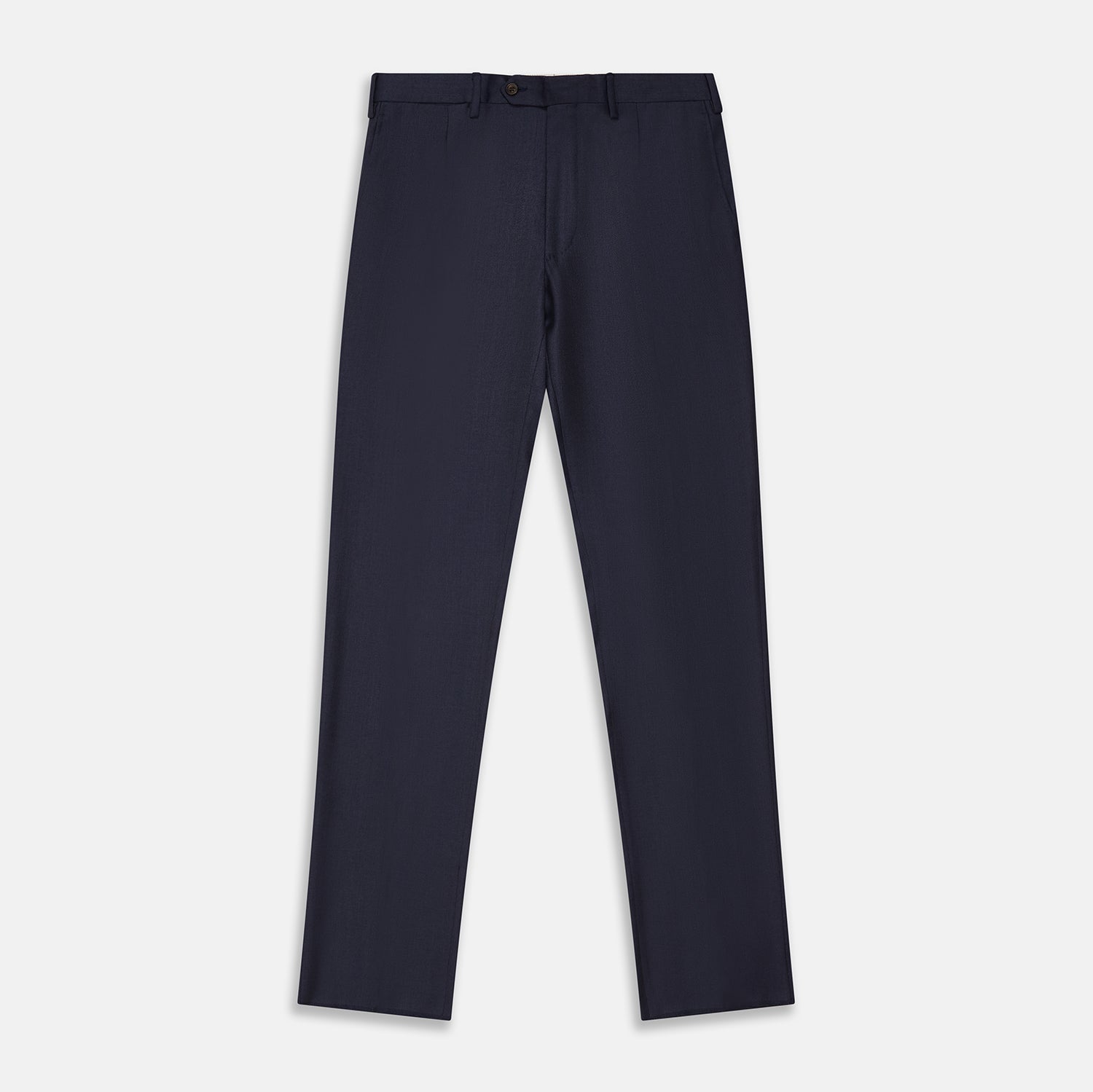 View 1 of product Navy Wool Blend Single Pleated Gerry Trousers
