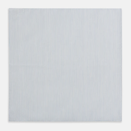 Sky Blue Hairline Stripe Hand-Rolled Handkerchief Image 2