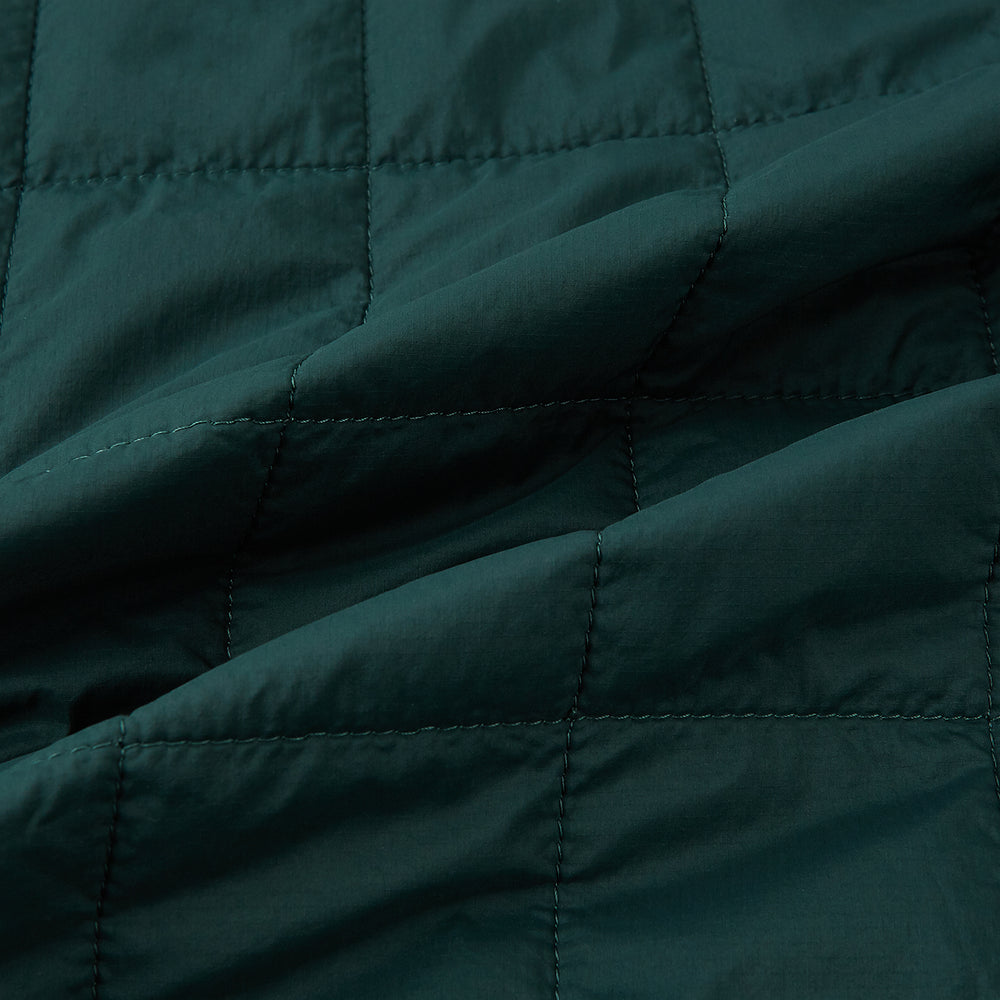 QUILTED VEST ZIP PKTS,BACK WAIST STRAPS FOREST GRN