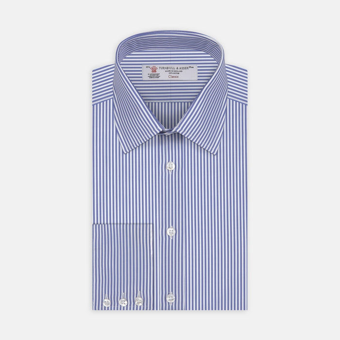 Blue Bengal Stripe Cotton Fabric Image 1