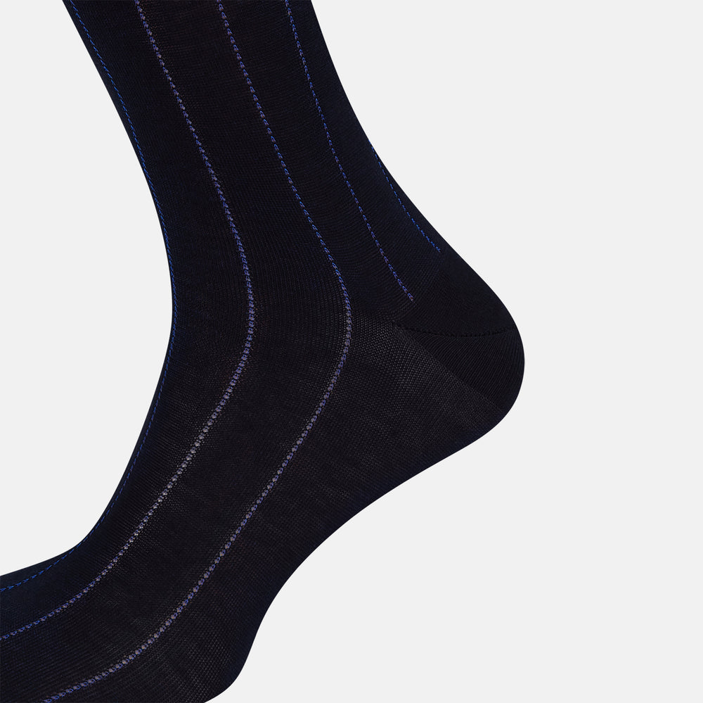 Azzurro/violet Dash Striped Long Socks