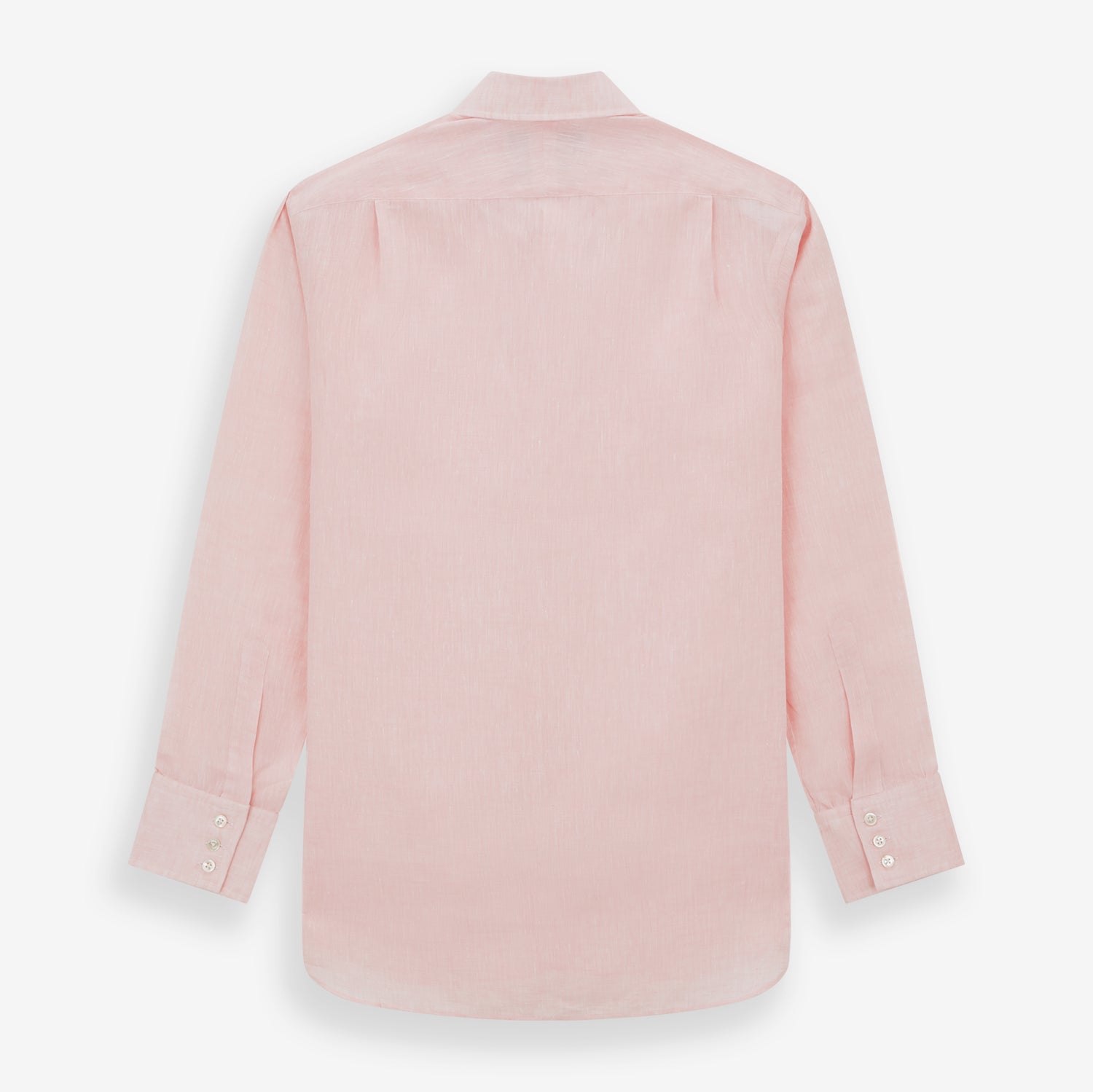 View 3 of product Pink Linen Shirt with T&A Collar and 3-Button Cuffs
