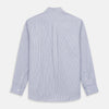 View 5 of product Navy & Blue Stripe Weekend Fit Shirt with Derby Collar and Single Button Cuffs