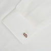 View 3 of product Burgundy and White Striped Oval Enamel Cufflinks