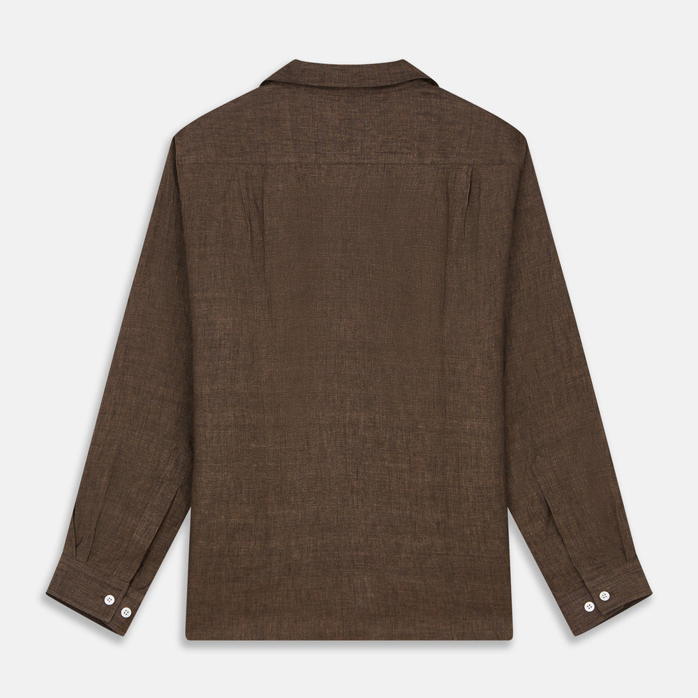 Chocolate Brown Linen Holiday Fit Fellows Shirt
