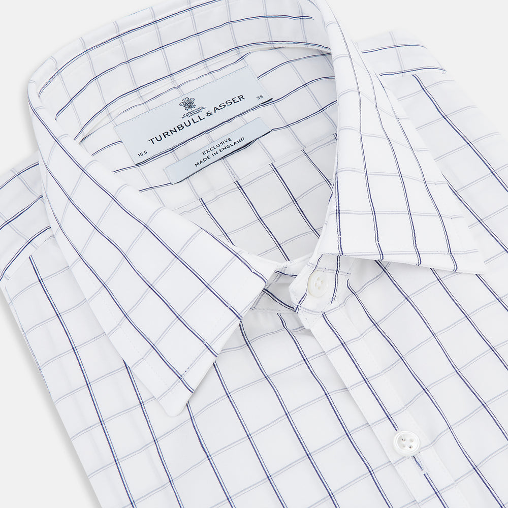 Dark Navy Double-Line Checked Westminster Shirt