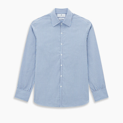 Steel Blue Ticking Stripe Westminster Shirt Image 8