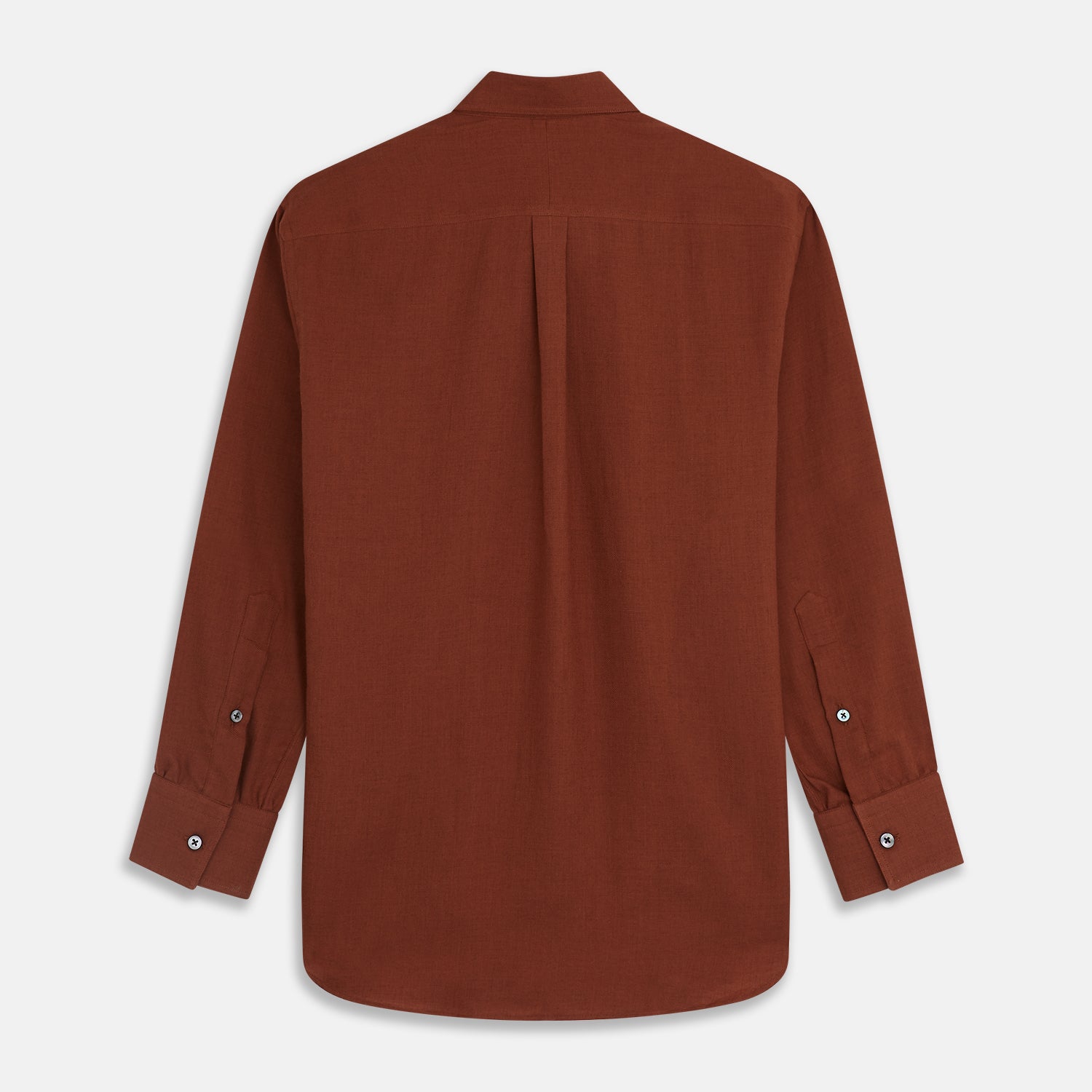 View 5 of product Burgundy Cotton and Cashmere Weekend Fit Shirt with Dorset Collar and 1-Button Cuffs