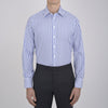 View 4 of product Blue and White Candy Stripe Shirt with T&A Collar and 3-Button Cuffs