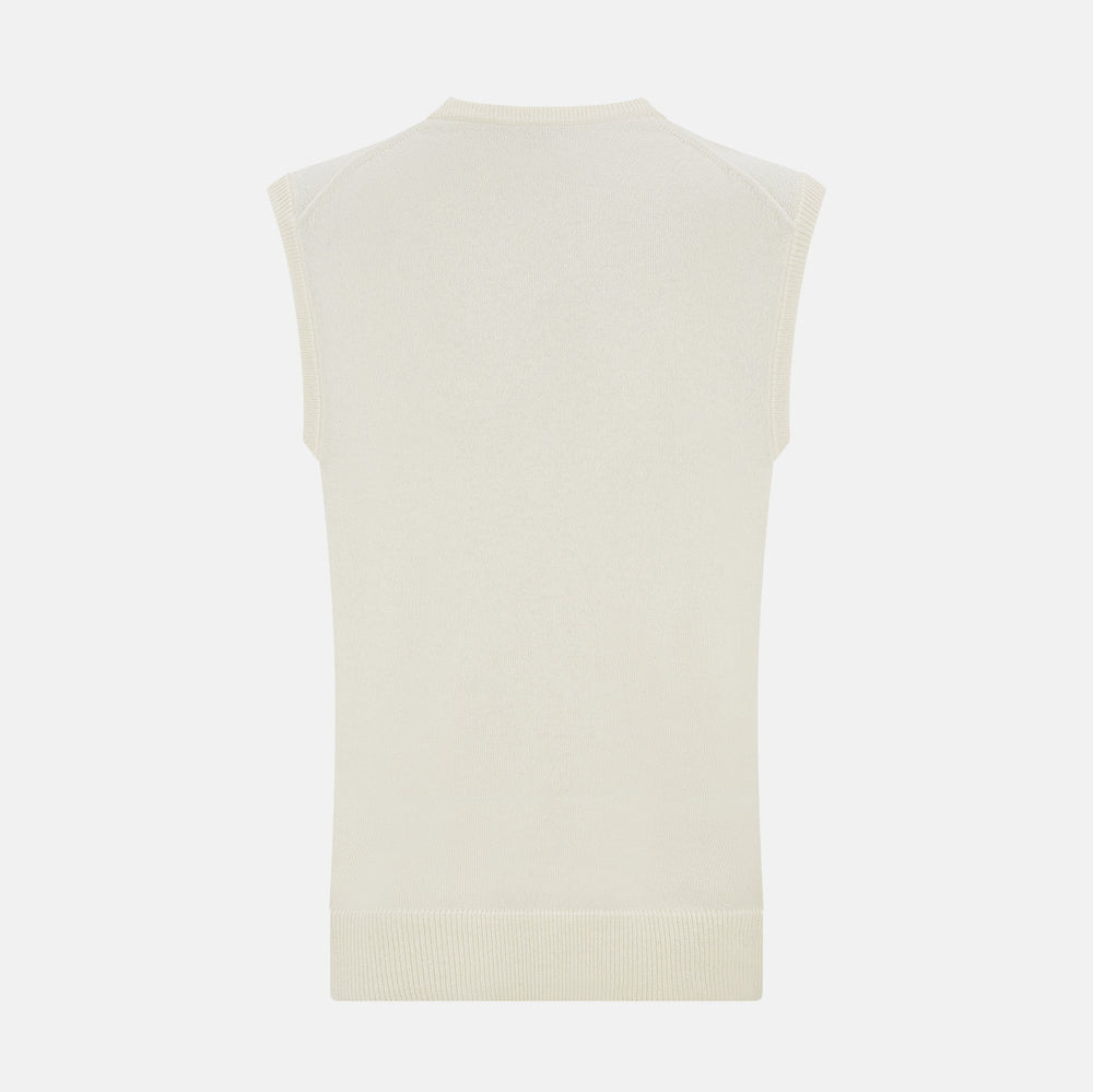 White Cashmere V-neck Vest