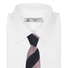 View 3 of product Navy and Rose Block Stripe Repp Silk Tie