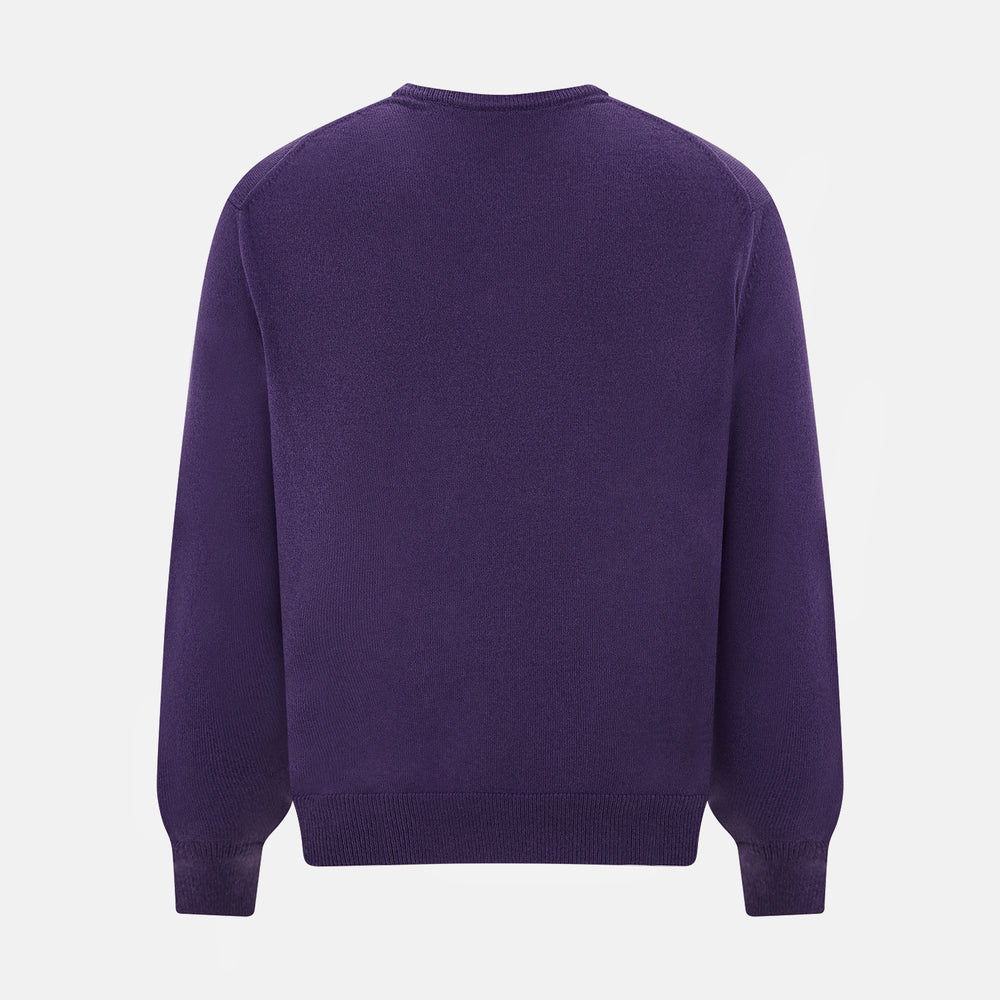 Purple Cashmere V-neck Jumper