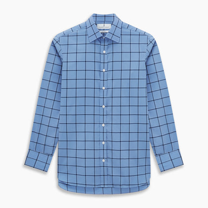 Colony Blue Grid Check Mayfair Shirt Image 6