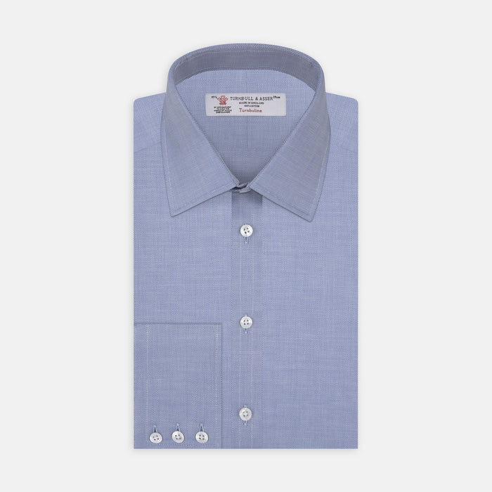 Blue Herringbone Cotton Fabric Image 1