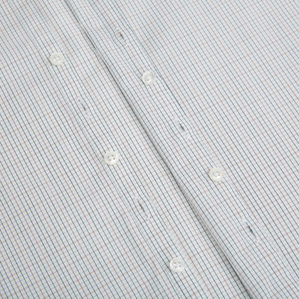 Forest Melange and Red Micro Check Windsor Shirt Image 6