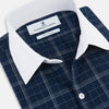 View 2 of product Indigo Windowpane Check Windsor Shirt with Contrast T&A Collar and Cuffs