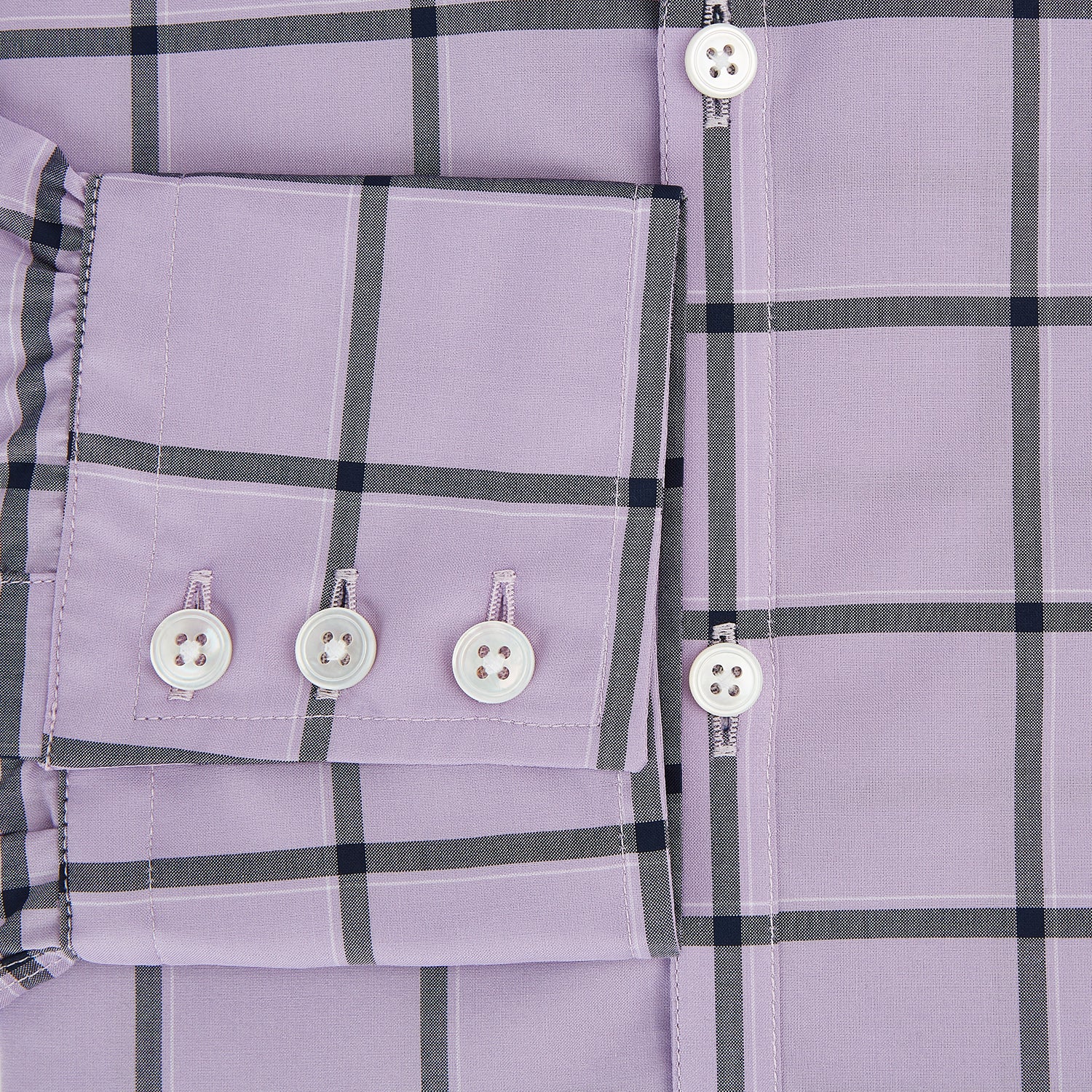 View 4 of product Lilac Grid Check Windsor Shirt