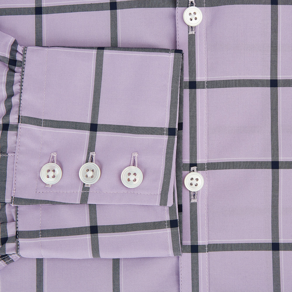 Lilac Grid Check Windsor Shirt