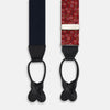 View 2 of product Pink and Navy Circle Red Adjustable Silk and Navy Leather Braces