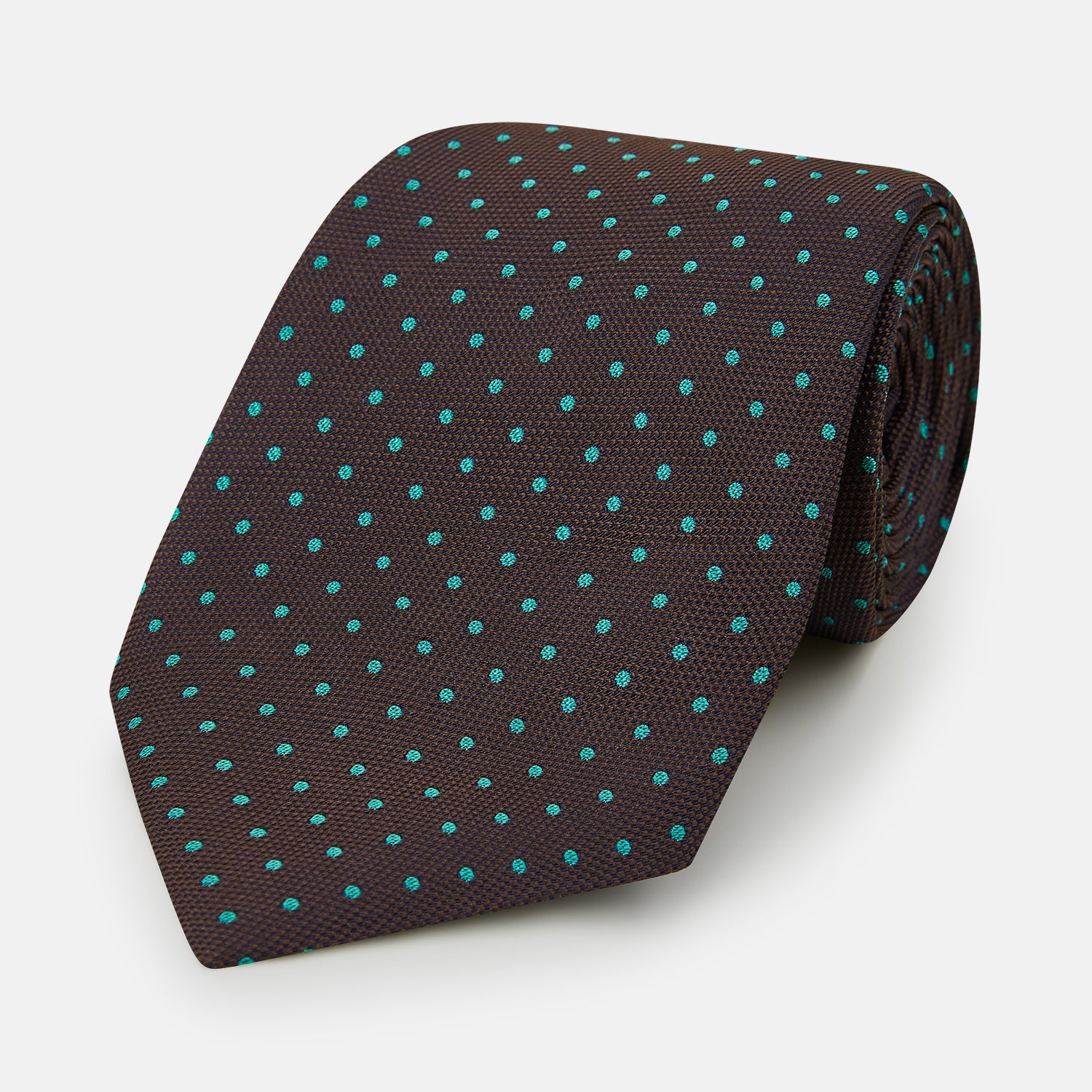 View 1 of product Turquoise and Forest Green Micro Dot Silk Tie