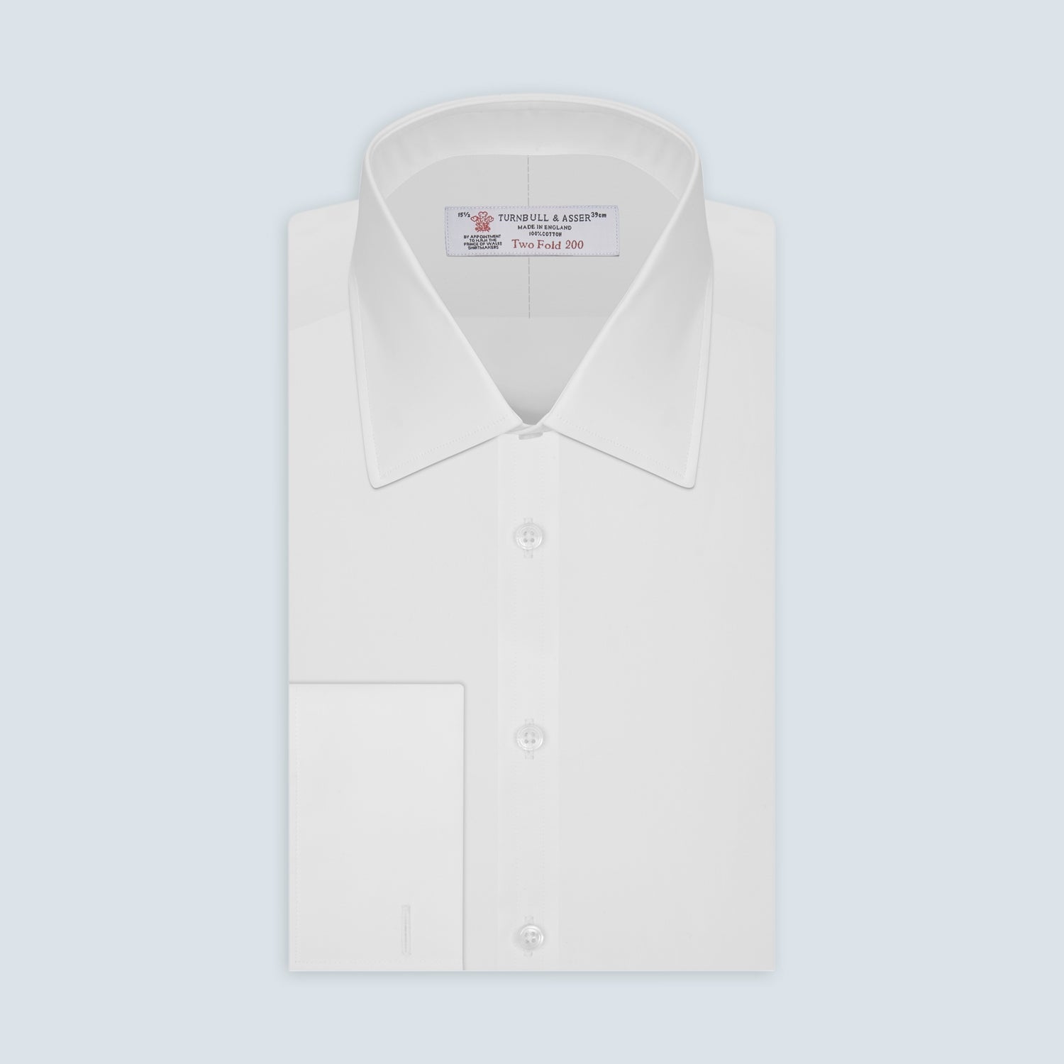 View 1 of product Two-Fold 200 White Cotton Shirt with T&A Collar and Double Cuffs