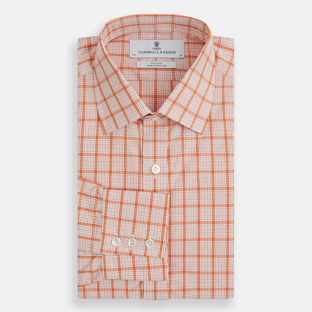 Orange Graph Overlay Check Mayfair Shirt