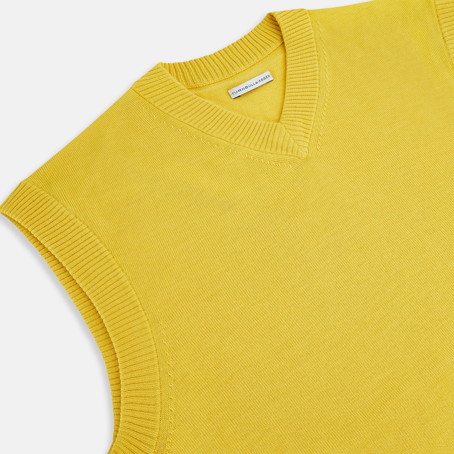 View 2 of product Canary Yellow Fine Merino V-Neck Vest