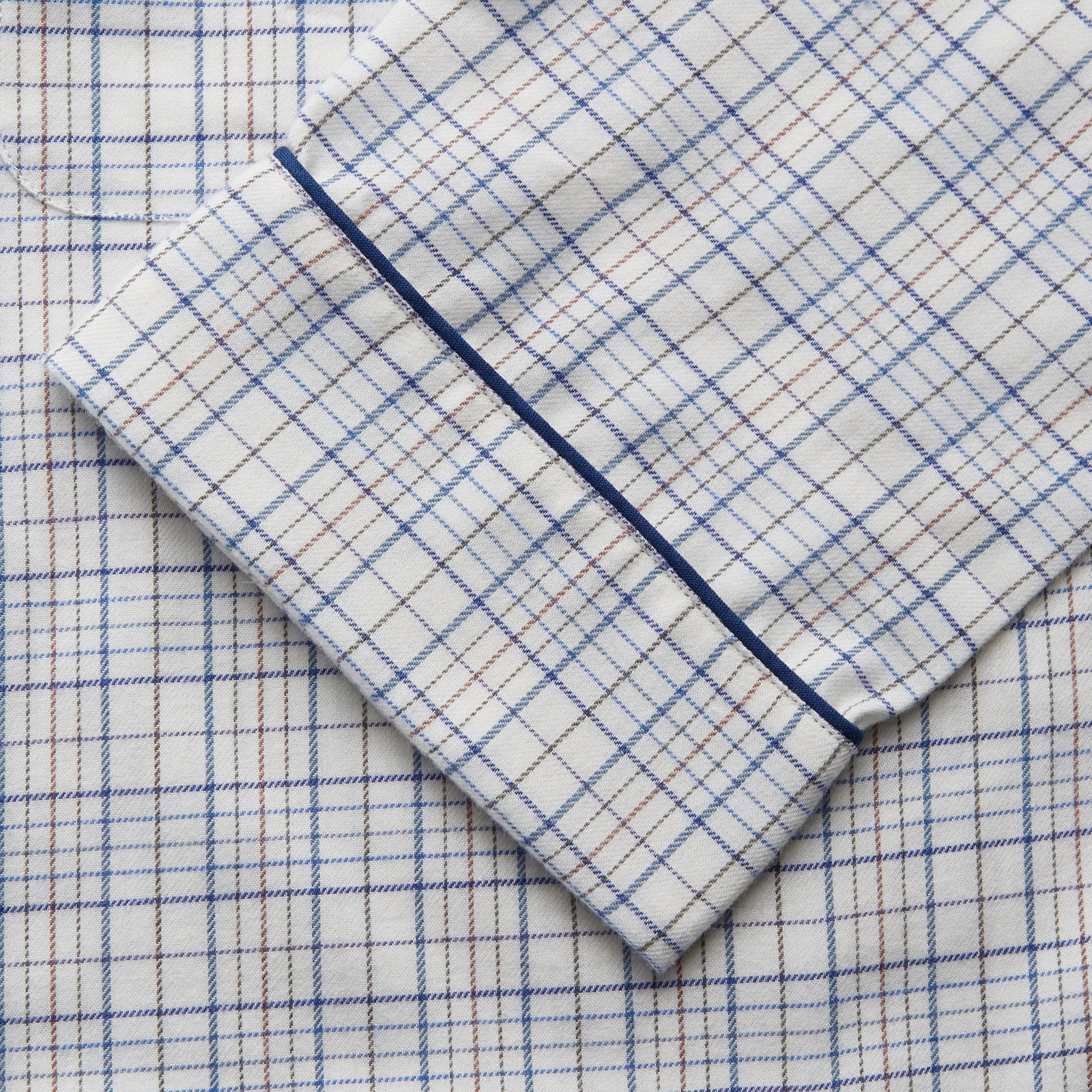 View 3 of product Blue Multi Check Cotton-Cashmere Modern Pyjama Set