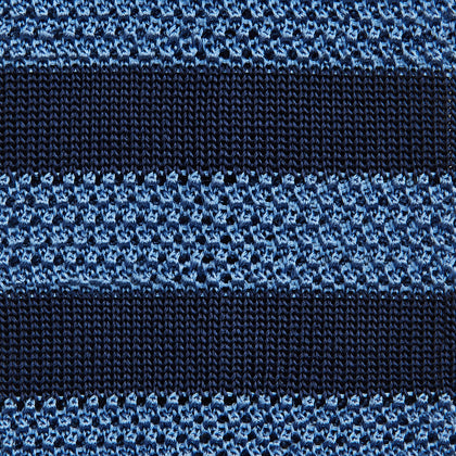 Navy and Blue Square tipped knitted tie Image 2