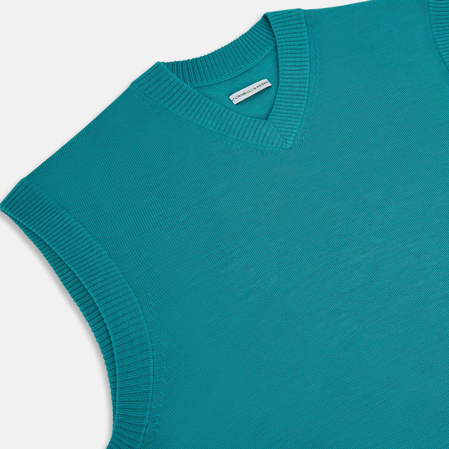 Turquoise Fine Merino V-Neck Vest