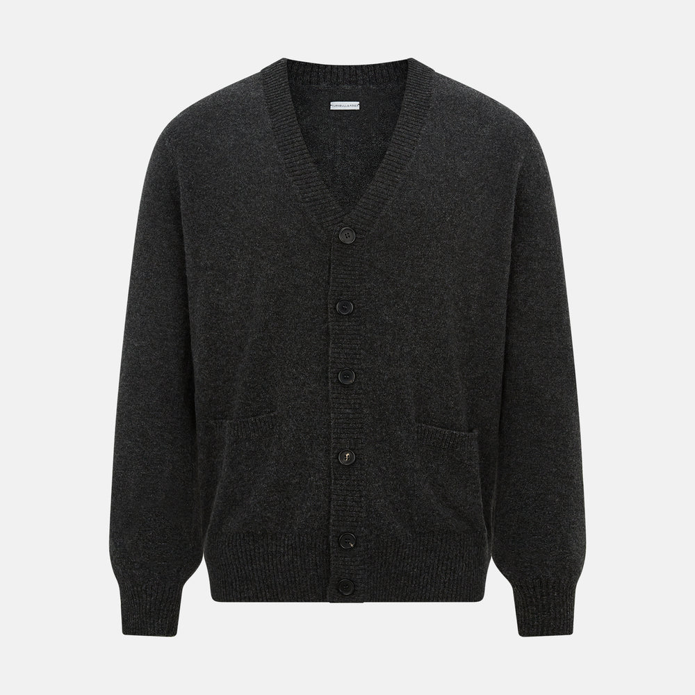 Dark Grey Melange Cashmere Cardigan
