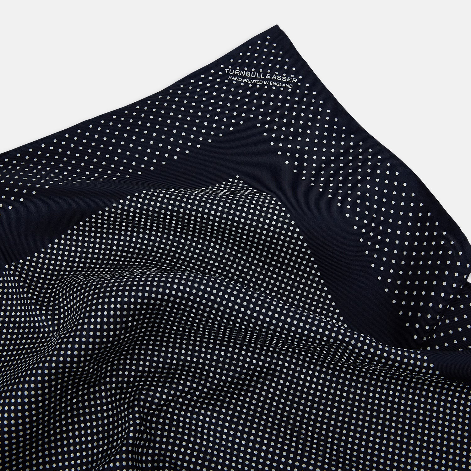 View 2 of product Navy and White Dot Silk Pocket Square