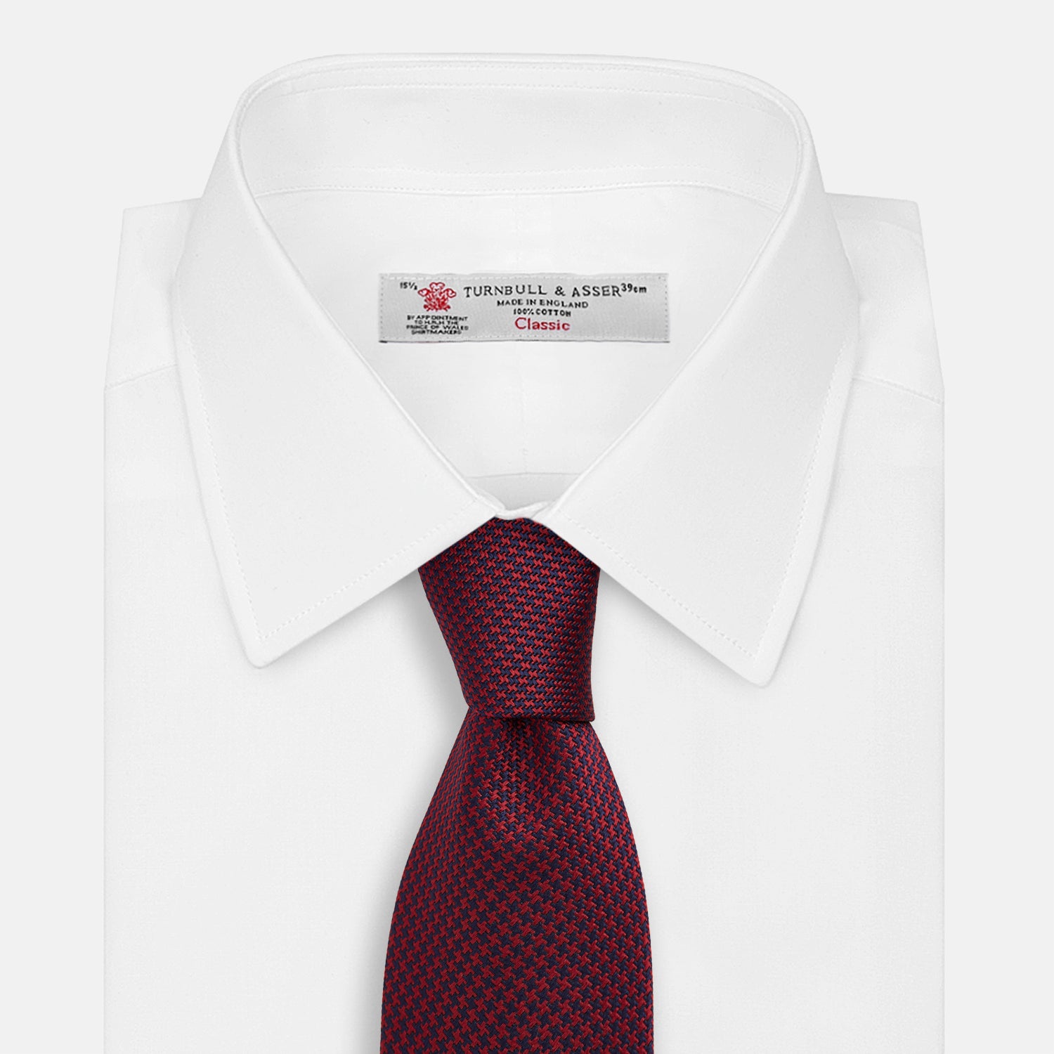 HOUNDSTOOTH NAVY BURGUNDY TIE