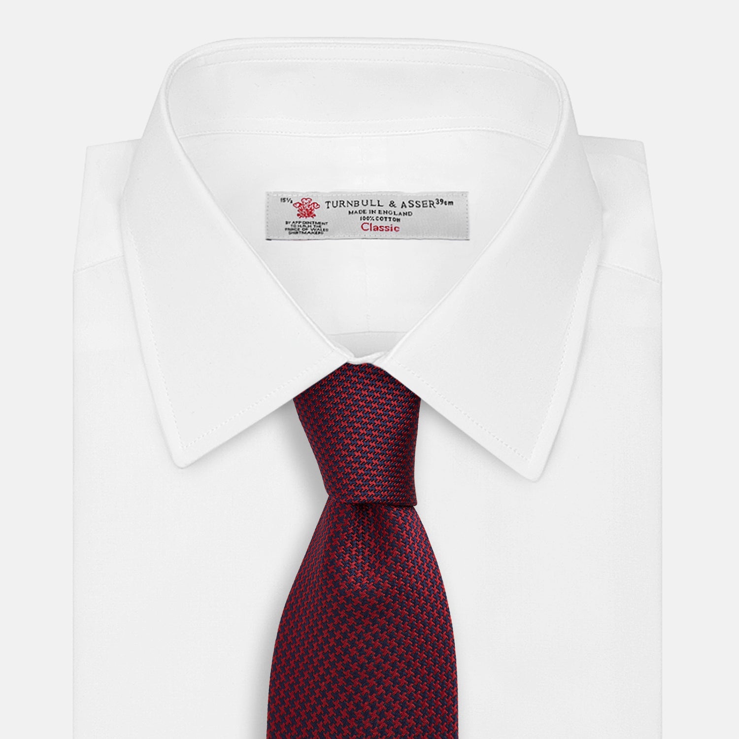 View 2 of product HOUNDSTOOTH NAVY BURGUNDY TIE