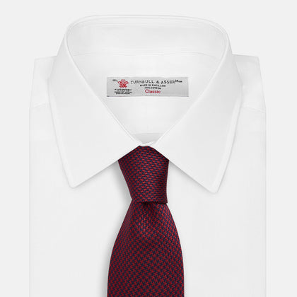 HOUNDSTOOTH NAVY BURGUNDY TIE Image 1