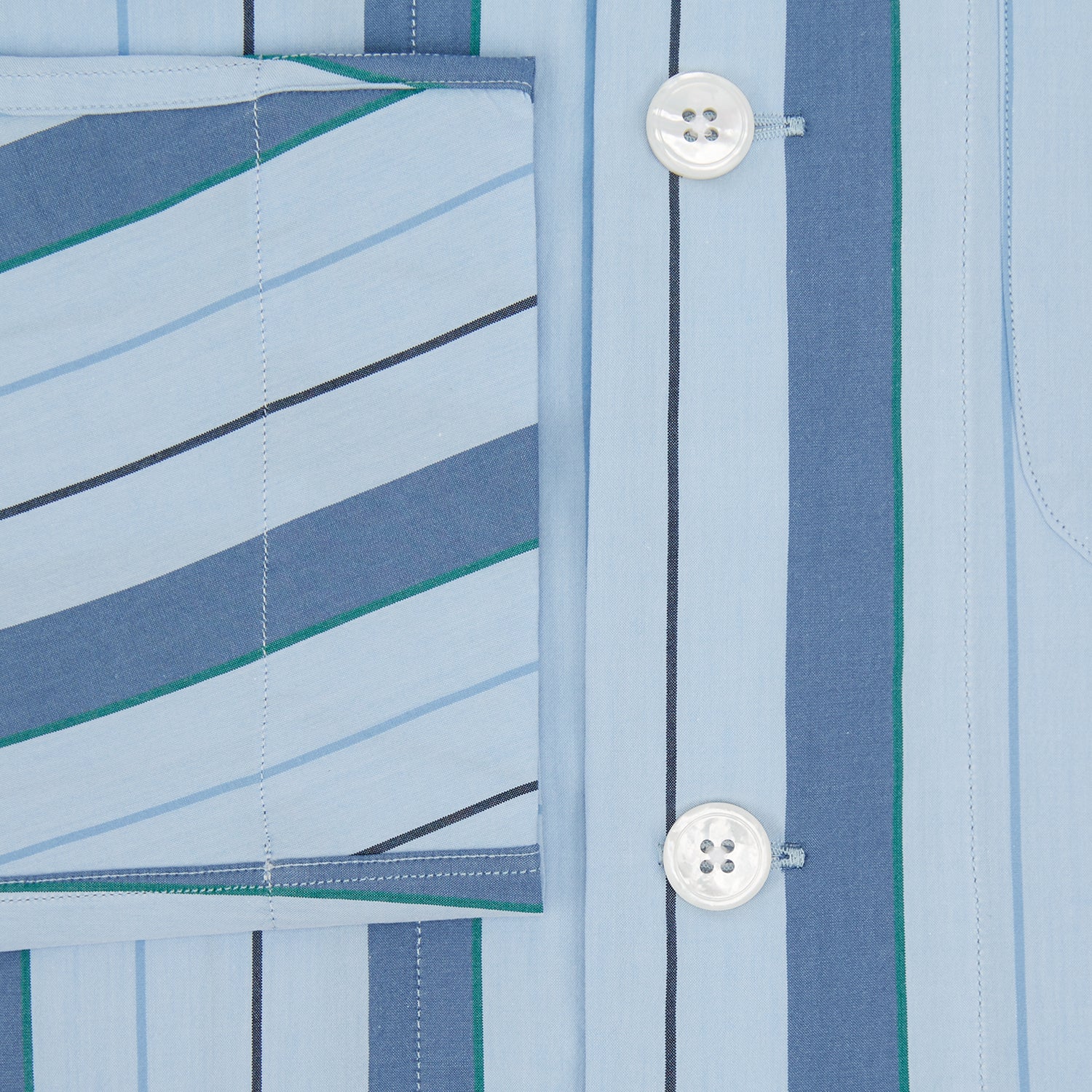 View 4 of product Blue Baiadera Stripe Pyjama Shirt