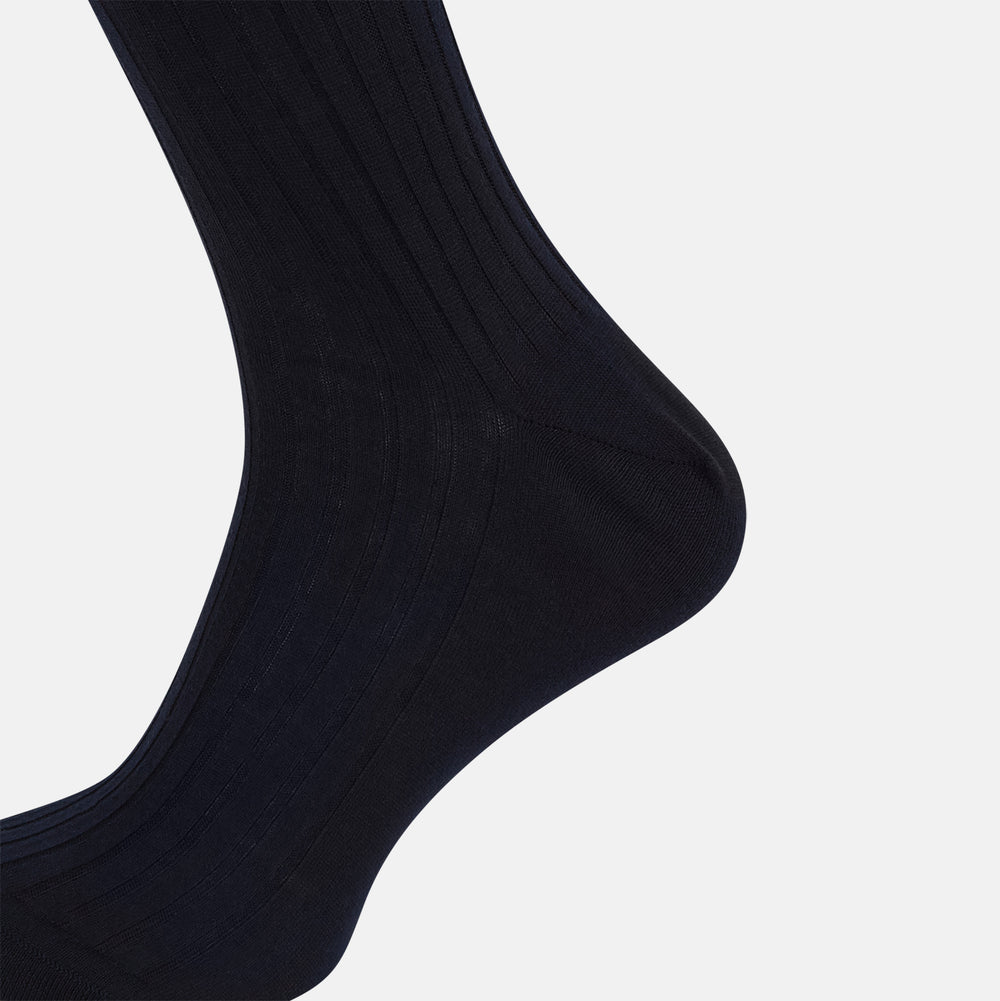 Navy Organic Cotton Mid-Length Socks