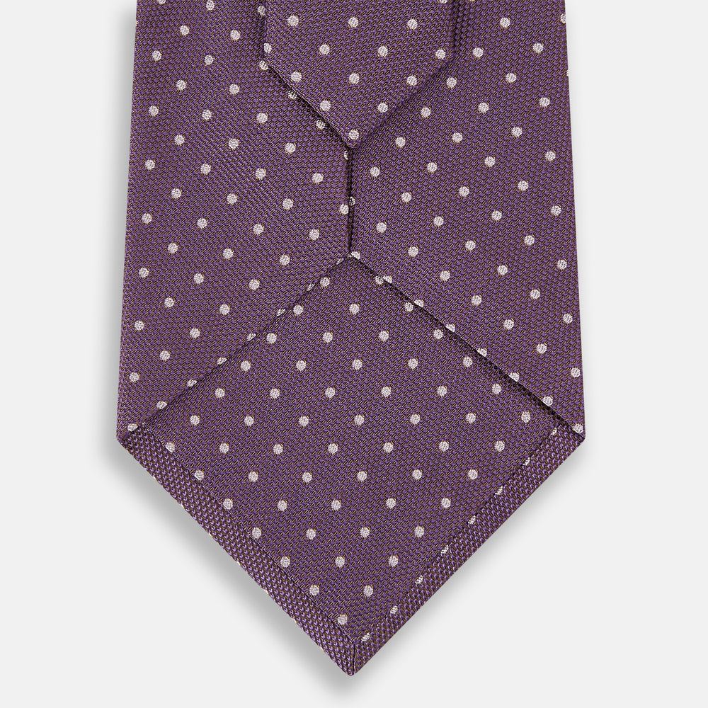 Lilac and Purple Micro Dot Silk Tie